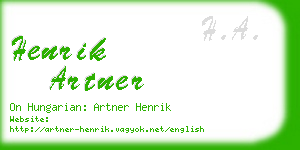 henrik artner business card